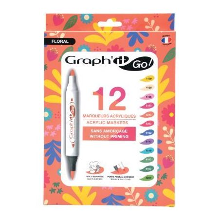 Achetez Pochette de 12 marqueurs Graph It floral GG09944 pas cher sur Ma Rentrée Scolaire