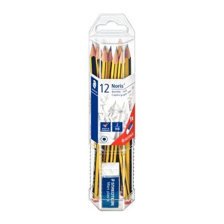 Achetez Boîte de 12 crayons graphite Staedtler Noris 120 HB avec 1 mini gomme offert 61 120P1 STAED..