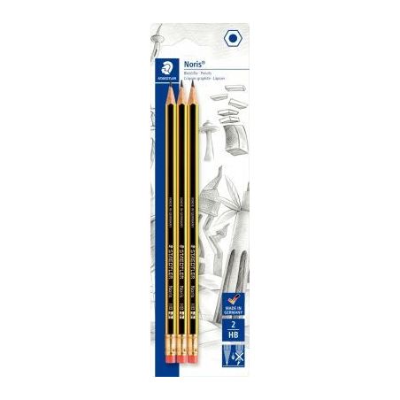 Achetez Blister de 3 crayons graphite Noris HB gomme 122-2BK3DA NORIS STAEDTLER pas cher sur Ma Rent..