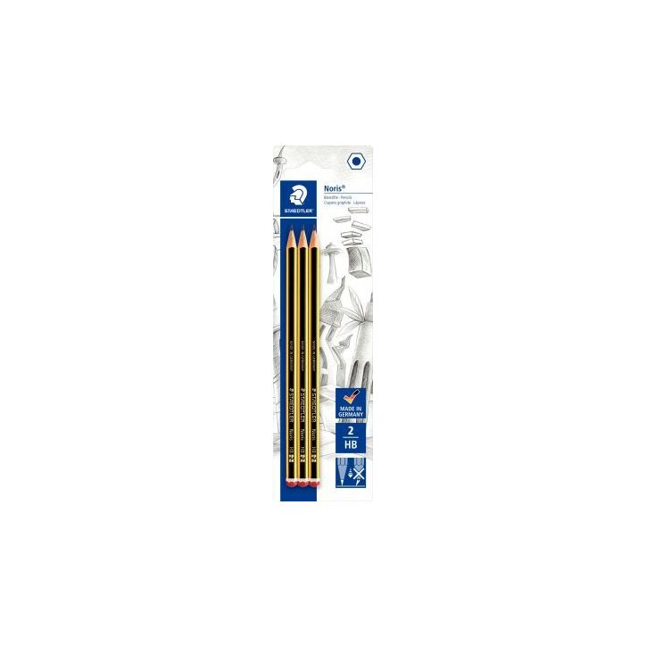 Blister de 3 crayons graphite Noris 2HB 120-2BK3DA NORIS STAEDTLER