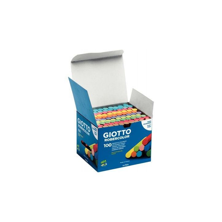 Boîte de 100 craies cylindriques Robercolor assortis F539000 GIOTTO