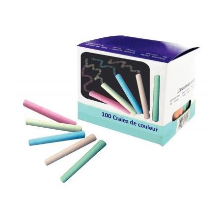 Achetez Boite de 100 craies cylindriques.  assortis 3035262603703 pas cher sur Ma Rentrée Scolaire