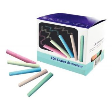 Achetez Boite de 100 craies cylindriques.  assortis 3035262603703 pas cher sur Ma Rentrée Scolaire
