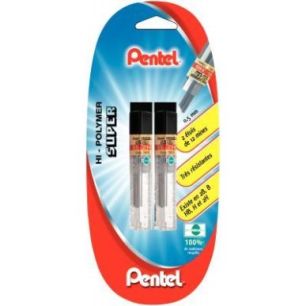 Achetez Blister de 2 étuis de 12 mines Hi-Polymer 0,5mm 2H 212088 PENTEL pas cher sur Ma Rentrée S..