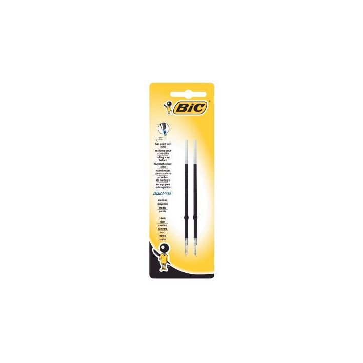 Blister de 2 recharges stylo Atlantis noir 893678 BIC
