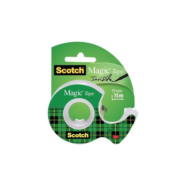 SCOTCH Ruban adhésif Magic invisible 19mm x 15m, sur dévidoir plastique 810