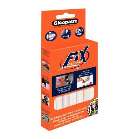 Achetez Blister de 20 bâtons de colle transparente pour le pistolet à colle code 56405 PO20RCT CLE..