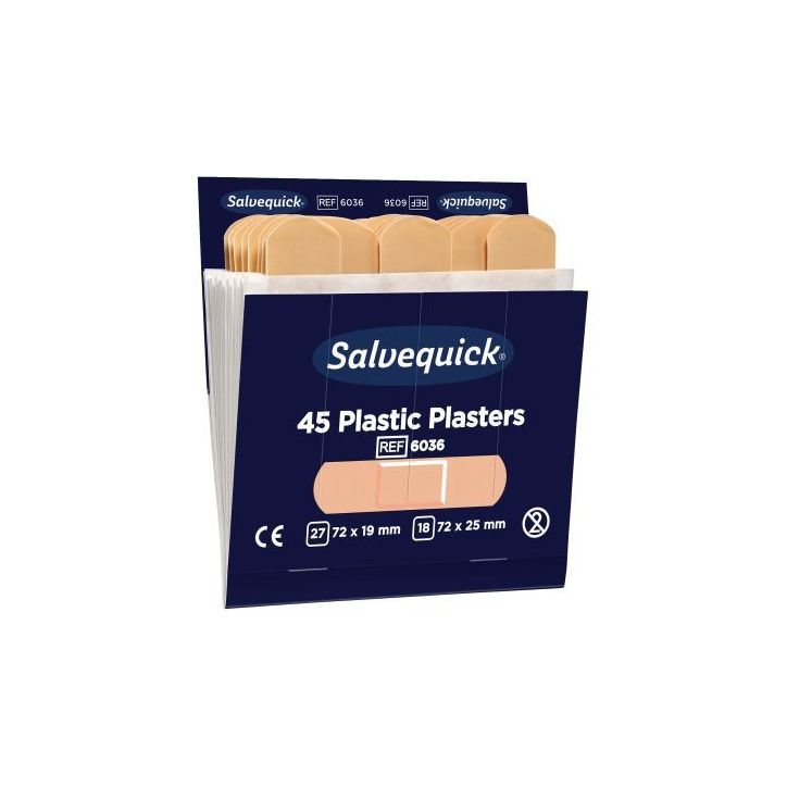 Boite de 6x45 pansements plastiques résistants à l'eau 6036 CEDERROTH ORKLA