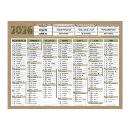 Achetez Calendrier semestriel 7 mois par face Natura 13,5x17,5cm PAPNATMICRO BOUCHUT GRANDREMY pas c..