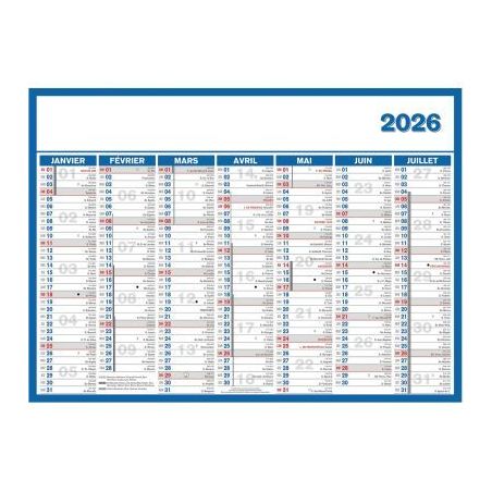 Achetez Calendrier semestriel 7 mois par face 40x55cm souple PAPDIRECT pas cher sur Ma Rentrée Scol..