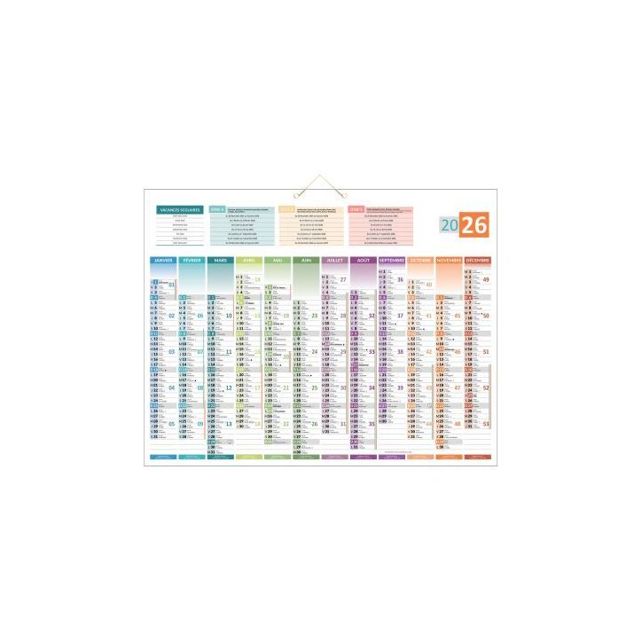 Calendrier 12 mois Uni Compact 55x43cm PAPUNICOMPACT BOUCHUT GRANDREMY