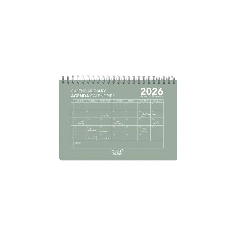 Achetez Calendrier mensuel Oslo 15.5x23.8 vert 162008Q QUO VADIS pas cher sur Ma Rentrée Scolaire