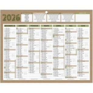 Achetez Calendrier semestriel 7 mois par face Natura 21x26,5cm PAPNATMINI BOUCHUT GRANDREMY pas cher..