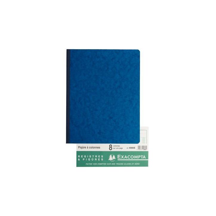 Piqûre 80 pages 8 colonnes sur 1 page format 25 x 32 cm à la française 4080E EXACOMPTA