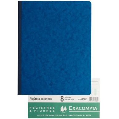Achetez Piqûre 80 pages 8 colonnes sur 1 page format 25 x 32 cm à la française 4080E EXACOMPTA pa..