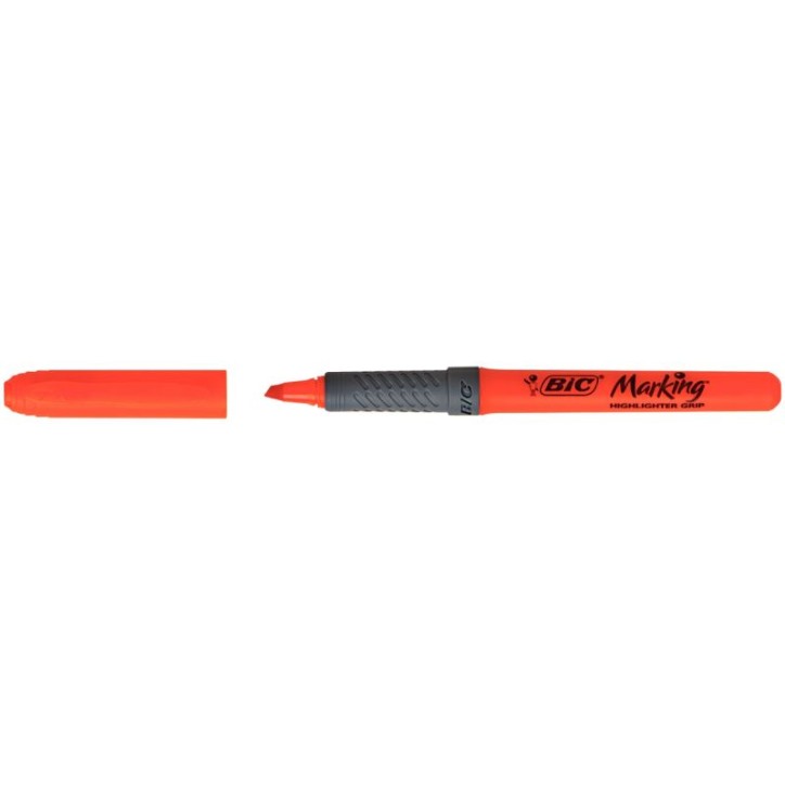 BIC Highlighter Grip Surligneurs Pointe Biseautée - Orange