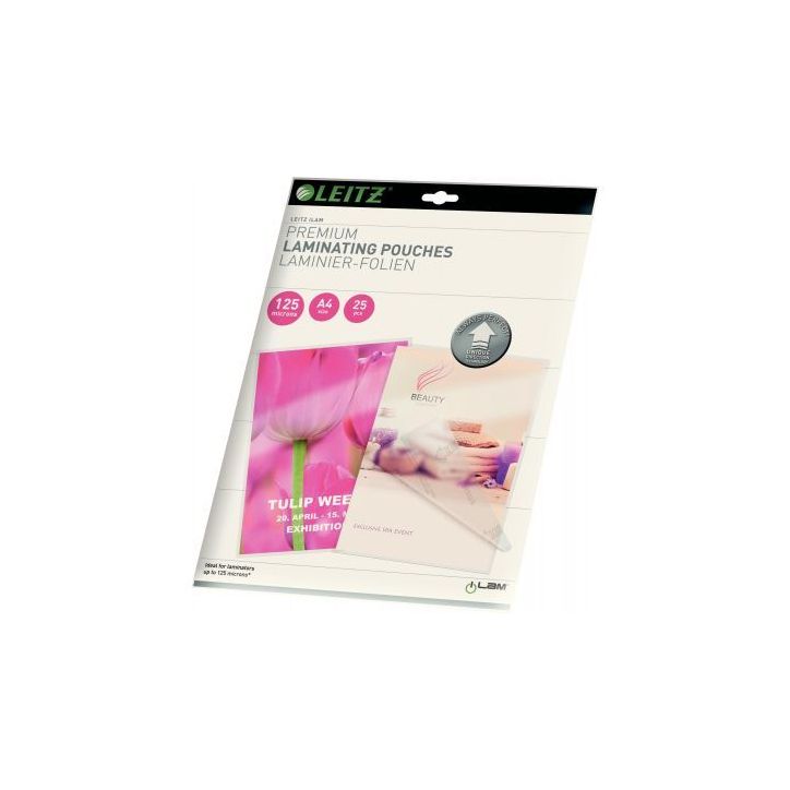 Paquet de 25 pochettes pour plastification à chaud Leitz Ilam UDT A4 125µ 74820000 LEITZ