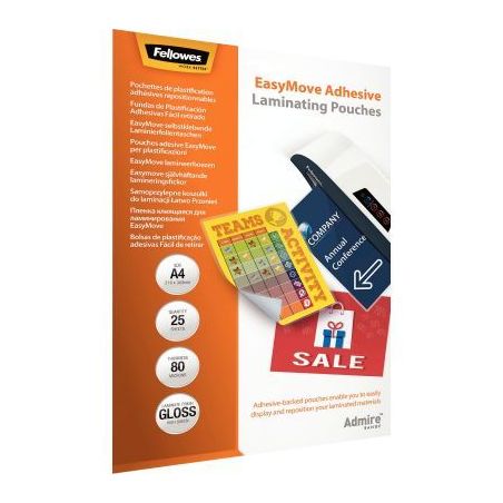 Achetez Pack de 25 pochettes de plastification à chaud A4 adhésif 5601703 FELLOWES pas cher sur Ma..