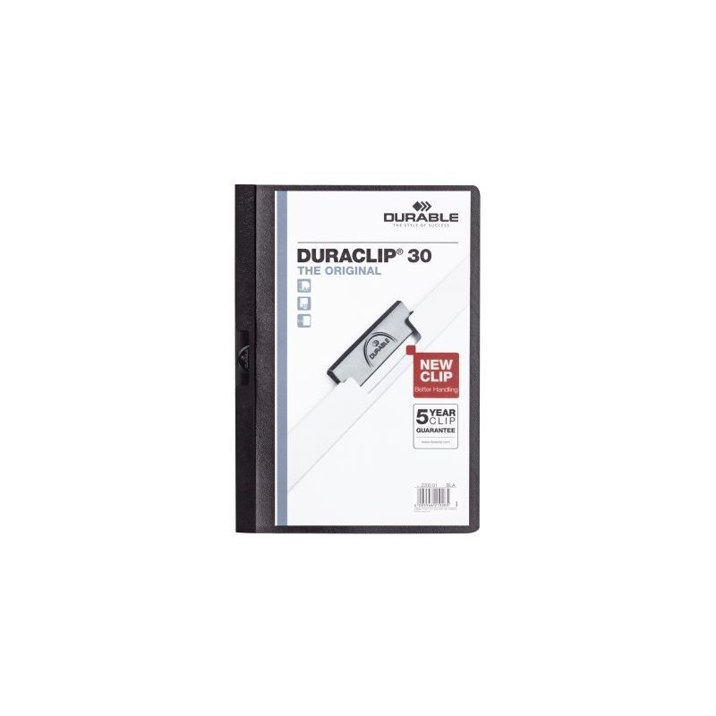 Achetez Chemise de présentation à clip Duraclip Format A4 dos 3 mm  noir 2200-01 DURACLIP DURABLE ..