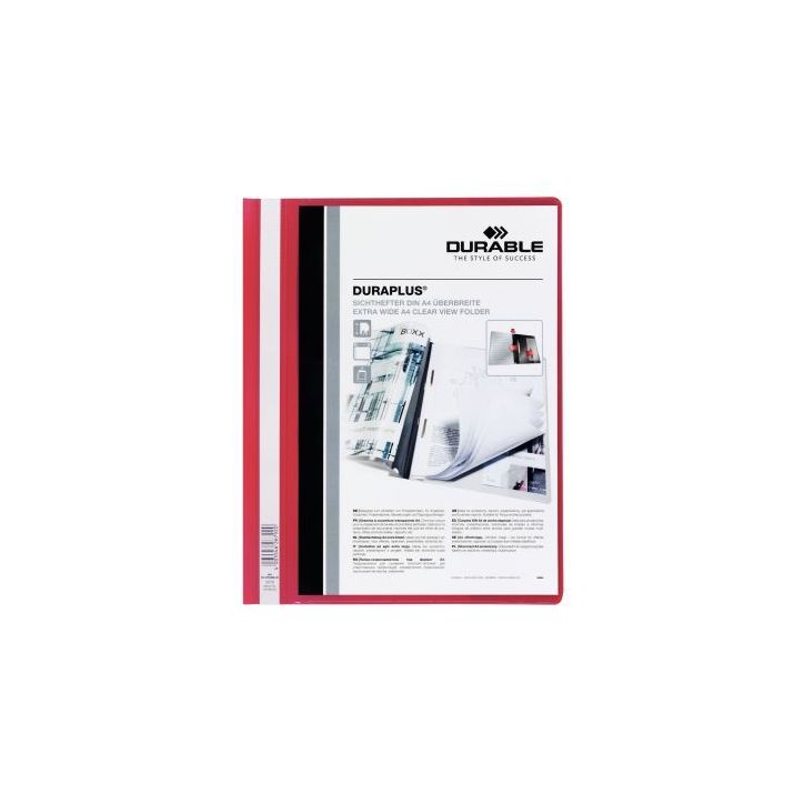 Chemise personnalisable à lamelle DURAPLUS format A4 : 21x29,7cm   rouge 2579-03 DURABLE