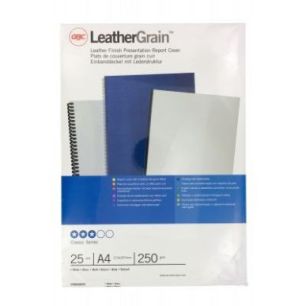 Achetez Paquet de 25 couvertures grain cuir 250 gr/m² format A4 blanc CN040070 GBC ACCO pas cher su..