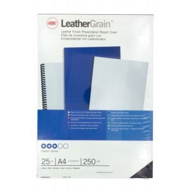 Achetez Paquet de 25 couvertures grain cuir 250 gr/m² format A4 noir CN040010 GBC ACCO pas cher sur..