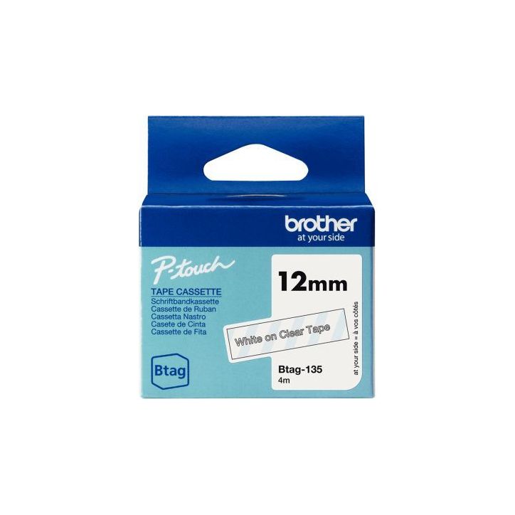 Recharge Brother BTAG blanc sur transparent 12 mm BRSPRBTAG135 BROTHER
