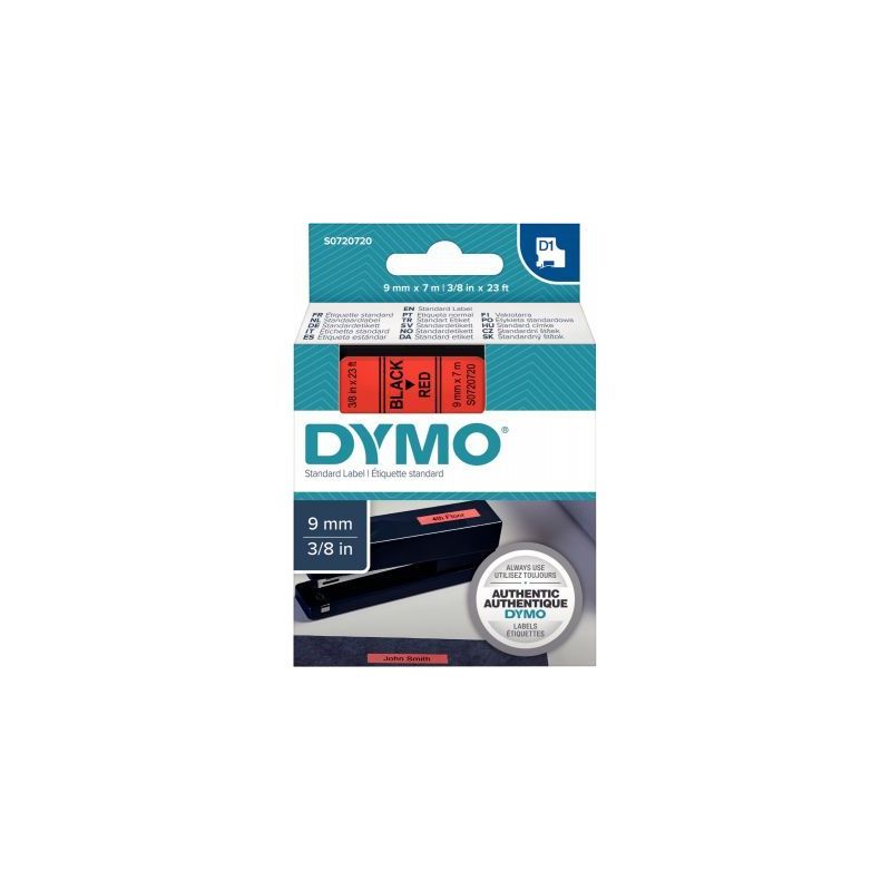Achetez Ruban cassette Dymo 9 mm x 7 m noir et rouge S0720720 DYMO pas cher sur Ma Rentrée Scolaire