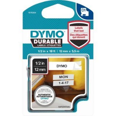Achetez Recharge DYMO D1 12 mm x 5,5 m impression noire support blanc 1978364 DYMO pas cher sur Ma R..