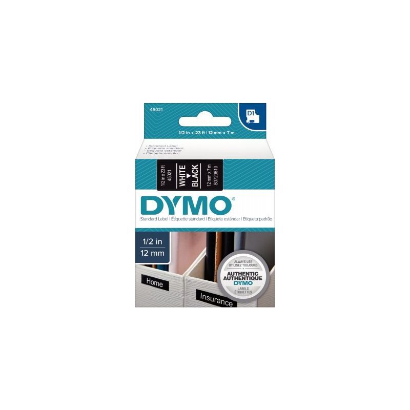 Achetez Recharge DYMO D1 12 mm x 7 m blanc sur noir S0720610 DYMO pas cher sur Ma Rentrée Scolaire