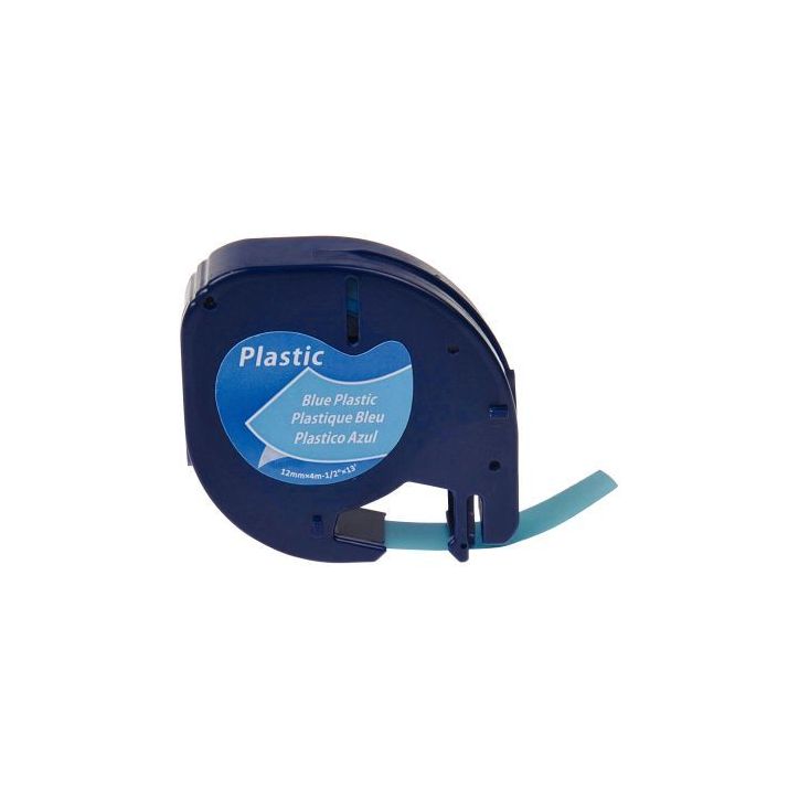 DYMO Ruban LETRATAG Noir/plastique Bleu 12mmx4m