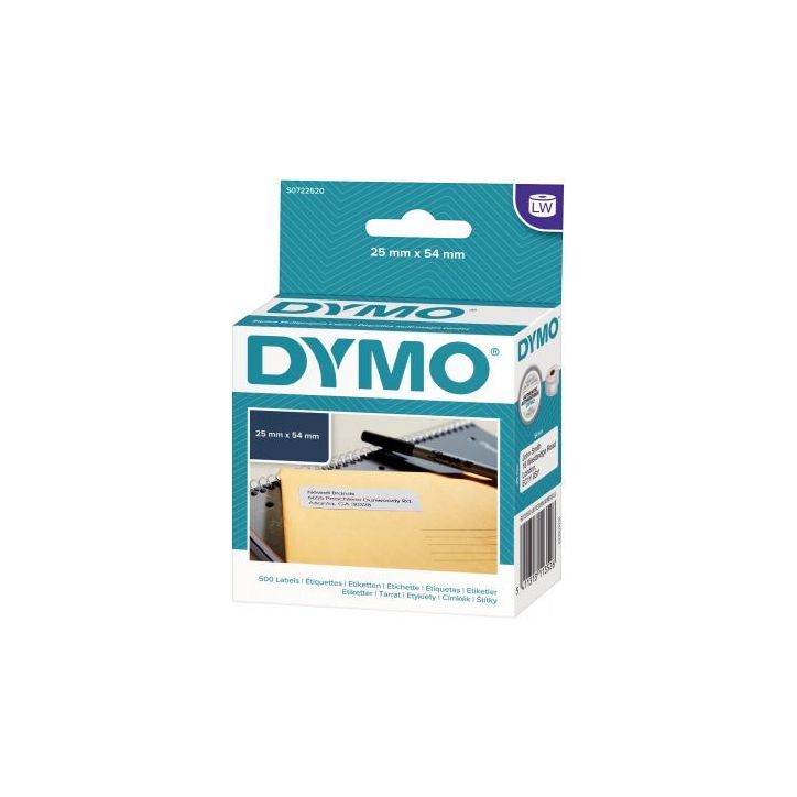 Boite de 1 rouleau de 500 étiquettes adresse 25 x 54 mm S0722520 DYMO