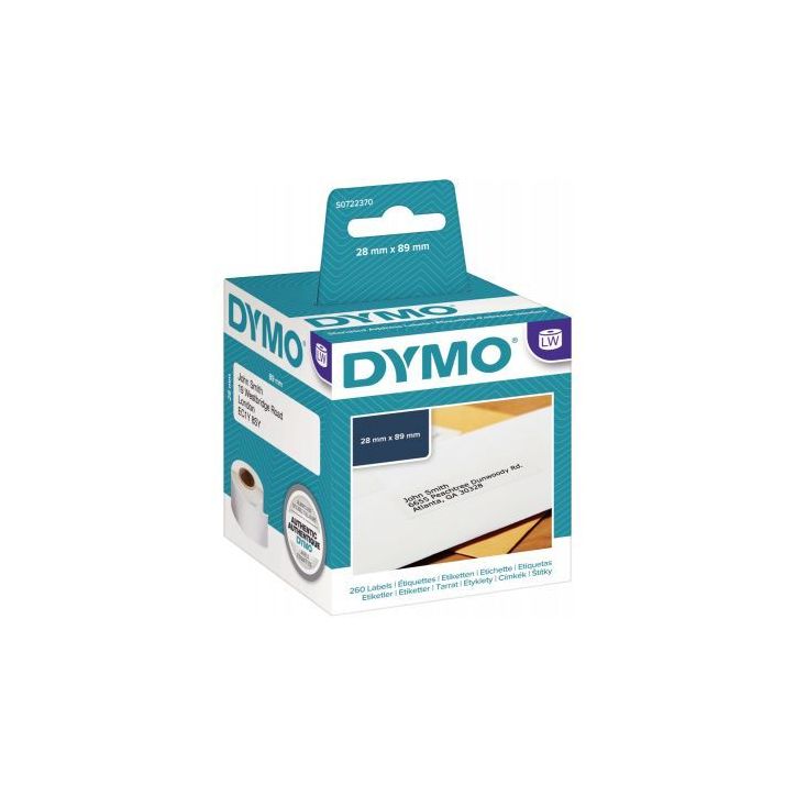 Boite de 2 rouleaux de 130 étiquettes adresse 28 x 89 mm S0722370 DYMO