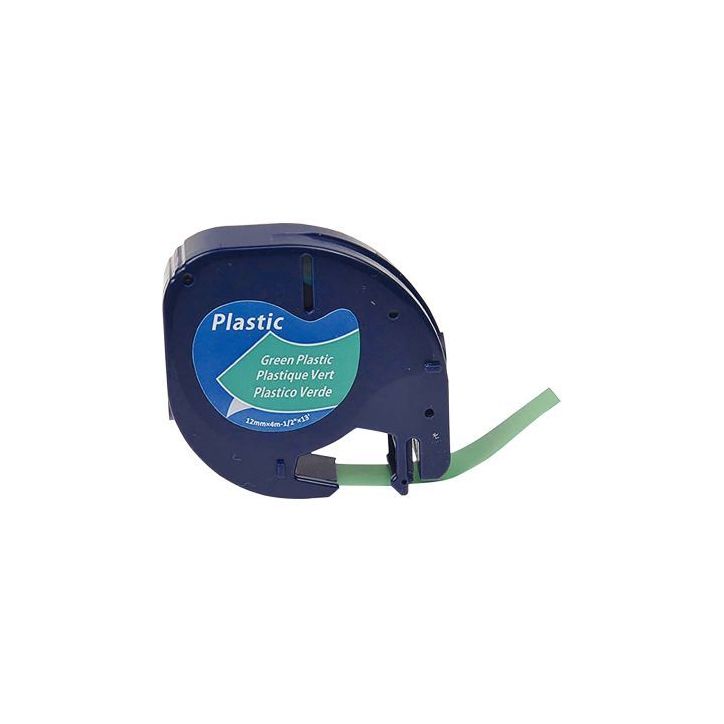 DYMO Ruban LETRATAG Noir/plastique Vert 12mmx4m