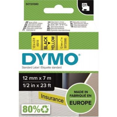 Achetez Recharge DYMO D1 12 mm x 7 m noir et jaune S0720580 DYMO pas cher sur Ma Rentrée Scolaire