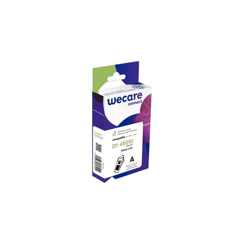 Achetez Ruban D1 noir sur transparent 12 mm x 7 m compatible K80028W4 WECARE ARMOR pas cher sur Ma R..