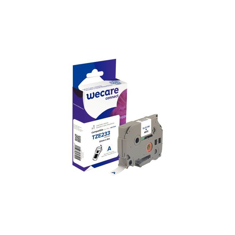 Achetez Ruban TZE 233 bleu sur blanc 12 mm x 8 m compatible K80063W4 pas cher sur Ma Rentrée Scolai..