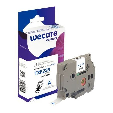 Achetez Ruban TZE 233 bleu sur blanc 12 mm x 8 m compatible K80063W4 pas cher sur Ma Rentrée Scolai..