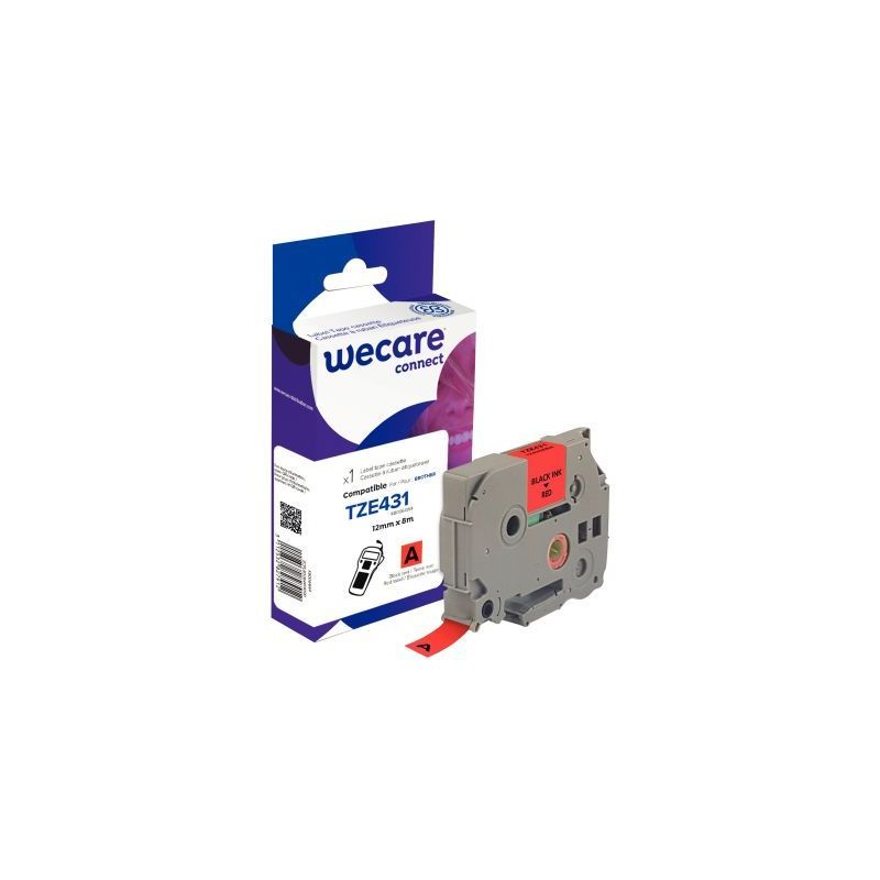 Achetez Ruban TZE 431 noir sur rouge 12 mm x 8 m compatible K80064W4 WECARE ARMOR pas cher sur Ma Re..