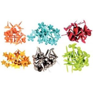 Achetez Boîte de 120 attaches parisiennes fantaisies 10 mm couleurs assorties 12502 pas cher sur Ma..