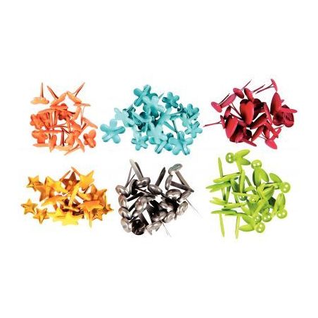 Achetez Boîte de 120 attaches parisiennes fantaisies 10 mm couleurs assorties 12502 pas cher sur Ma..