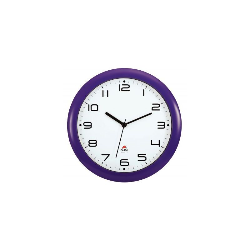 Achetez ALBA Horloge murale Hornew silencieuse Prune, pile AA non fournie - Diamètre 30 cm pas cher..