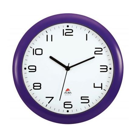 Achetez ALBA Horloge murale Hornew silencieuse Prune, pile AA non fournie - Diamètre 30 cm pas cher..