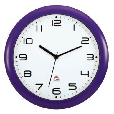 Achetez ALBA Horloge murale Hornew silencieuse Prune, pile AA non fournie - Diamètre 30 cm pas cher..