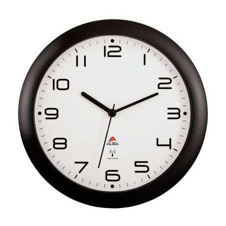 Achetez ALBA Horloge mural radio-piloté Hornew, coloris Noir. Diamètre 30 cm pas cher sur Ma Rentr..