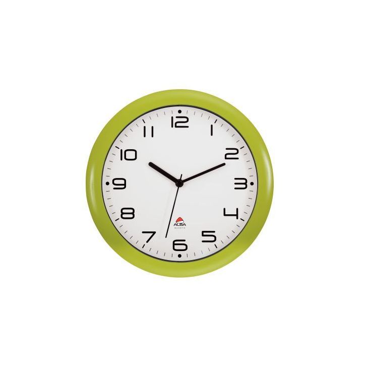 ALBA Horloge murale Hornew anis en ABS et verre - pile AA non fournie - Diamètre 30 cm, profondeur 4 cm