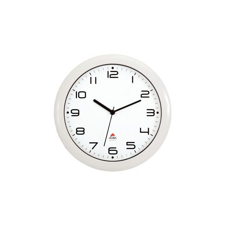 Horloge silencieuse diamètre 30cm blanche HORNEW BC ALBA