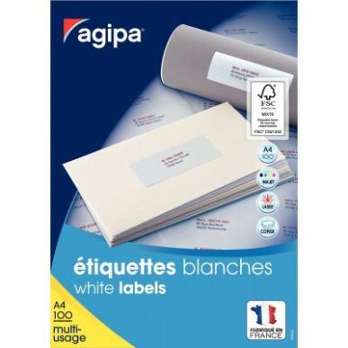 Achetez Boîte de 4000 étiquettes multi-usages blanches 48,5x25,4mm 118991 AGIPA pas cher sur Ma Re..