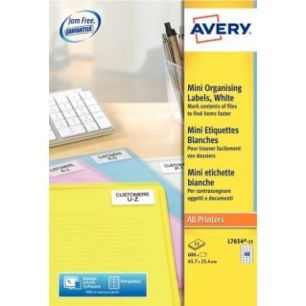 Achetez Paquet de 600 étiquettes mini blanc 45,7x25,4mm L7654-15 AVERY pas cher sur Ma Rentrée Sco..