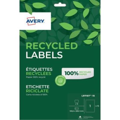 Achetez Lot de 3 paquets de 15 étiquettes recyclées laser et jet encre format 199.6 x 289.1 mm cop..